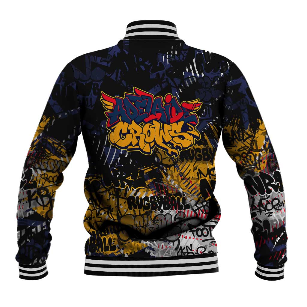 Adelaide Crows Baseball Jacket Urban Graffiti Street Art - Bold Abstract Spray Paint