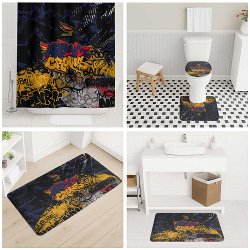 Adelaide Crows Bathroom Set Urban Graffiti Street Art - Bold Abstract Spray Paint