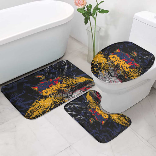 Adelaide Crows Bathroom Set Urban Graffiti Street Art - Bold Abstract Spray Paint