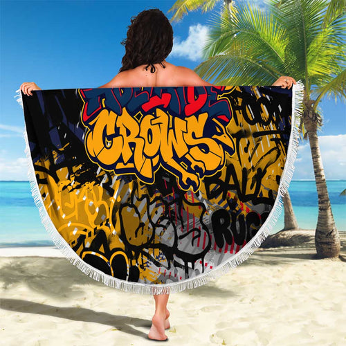 Adelaide Crows Beach Blanket Urban Graffiti Street Art - Bold Abstract Spray Paint