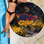 Adelaide Crows Beach Blanket Urban Graffiti Street Art - Bold Abstract Spray Paint