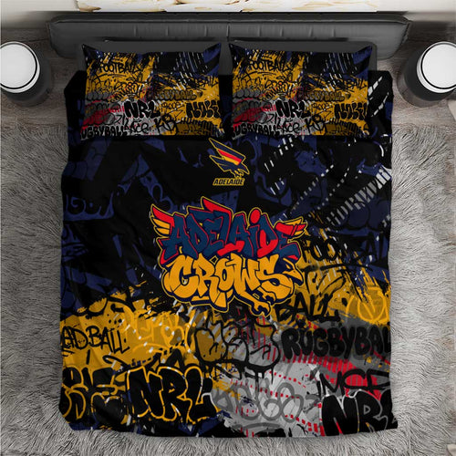 Adelaide Crows Bedding Set Urban Graffiti Street Art - Bold Abstract Spray Paint