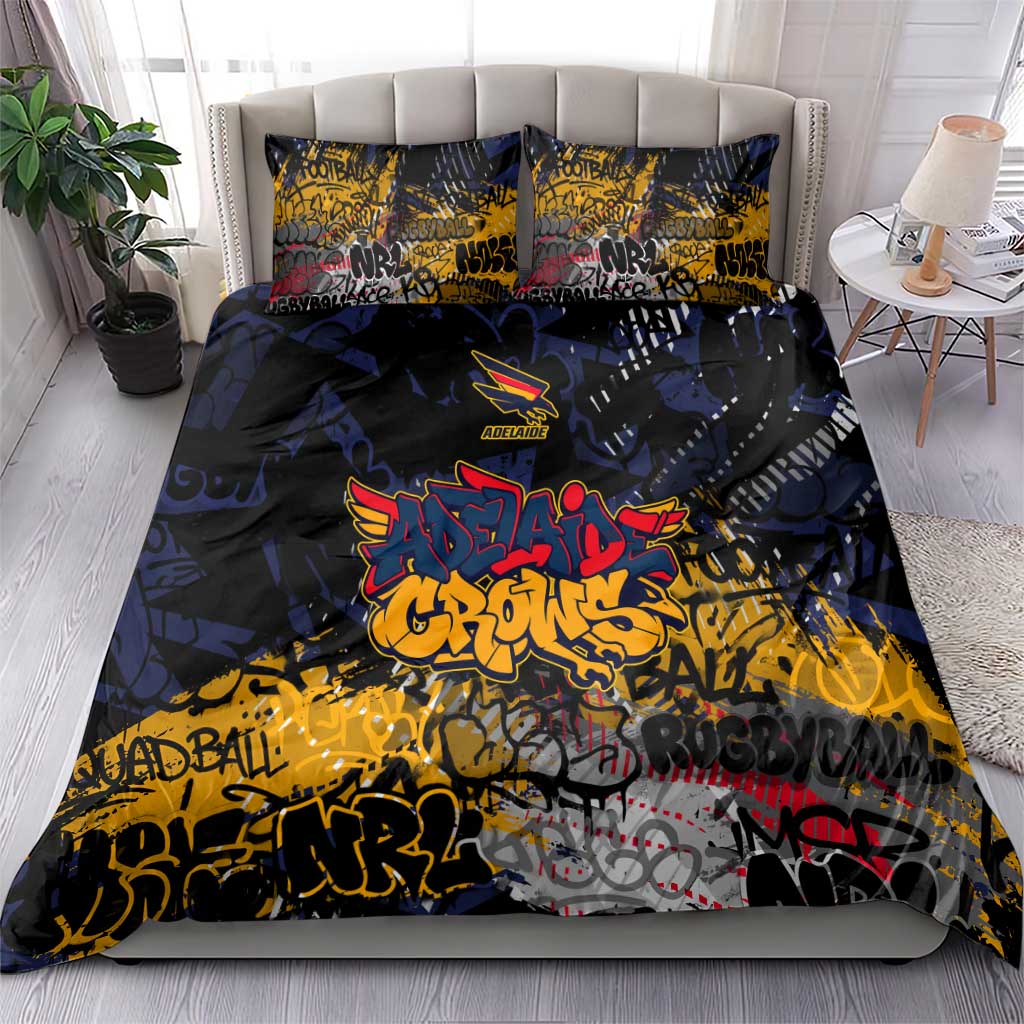 Adelaide Crows Bedding Set Urban Graffiti Street Art - Bold Abstract Spray Paint