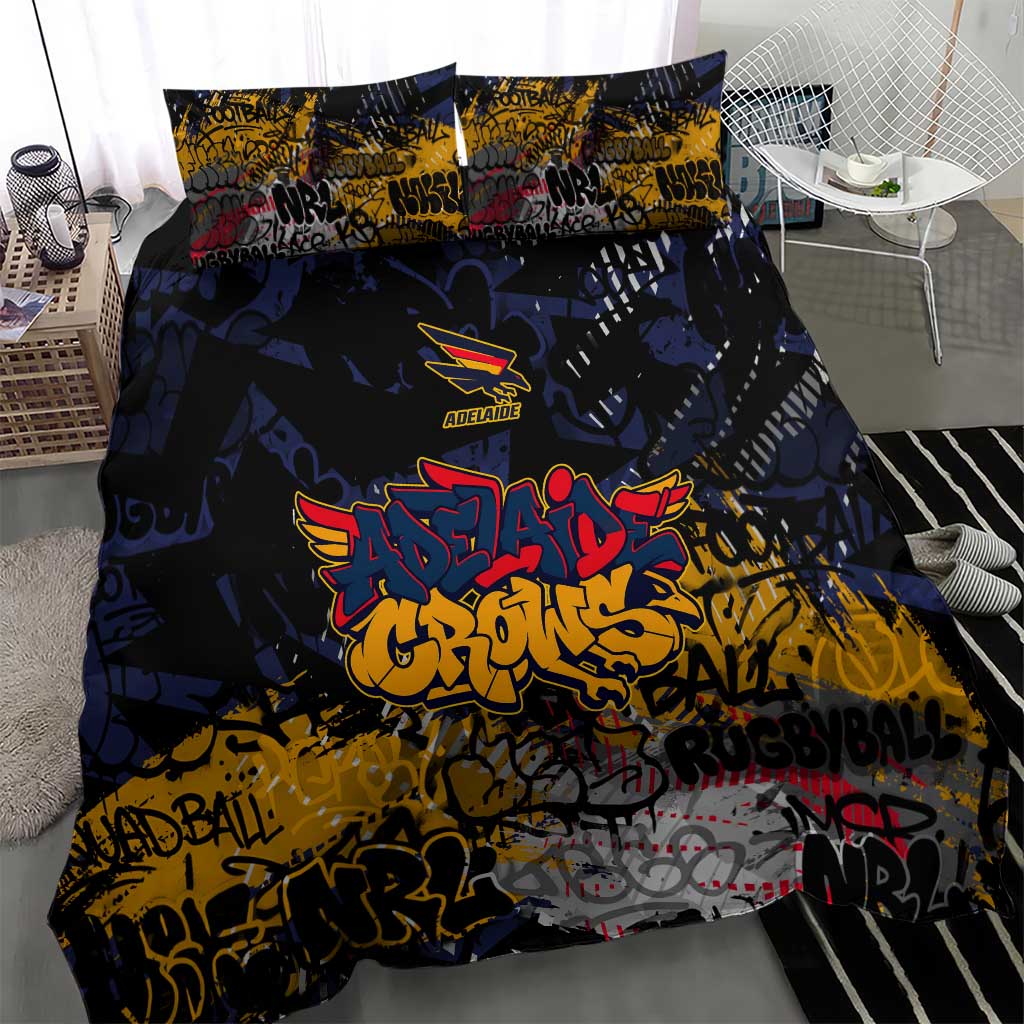 Adelaide Crows Bedding Set Urban Graffiti Street Art - Bold Abstract Spray Paint