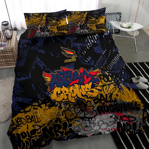 Adelaide Crows Bedding Set Urban Graffiti Street Art - Bold Abstract Spray Paint