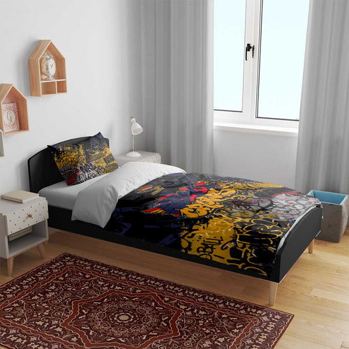 Adelaide Crows Bedding Set Urban Graffiti Street Art - Bold Abstract Spray Paint