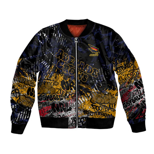 Adelaide Crows Bomber Jacket Urban Graffiti Street Art - Bold Abstract Spray Paint