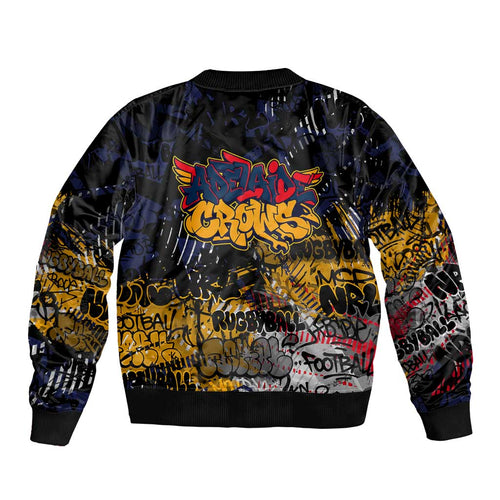Adelaide Crows Bomber Jacket Urban Graffiti Street Art - Bold Abstract Spray Paint