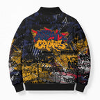 Adelaide Crows Bomber Puffer Jacket Urban Graffiti Street Art - Bold Abstract Spray Paint