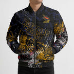 Adelaide Crows Bomber Puffer Jacket Urban Graffiti Street Art - Bold Abstract Spray Paint