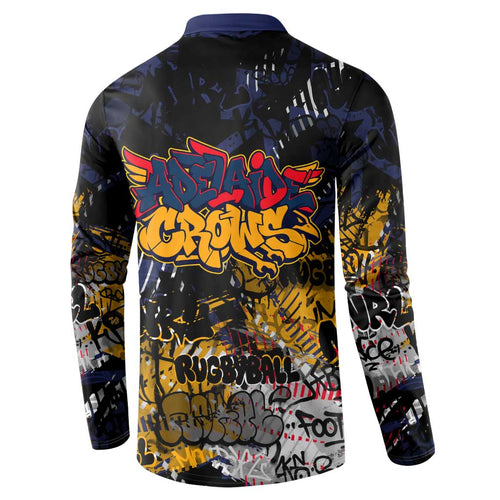 Adelaide Crows Button Sweatshirt Urban Graffiti Street Art - Bold Abstract Spray Paint