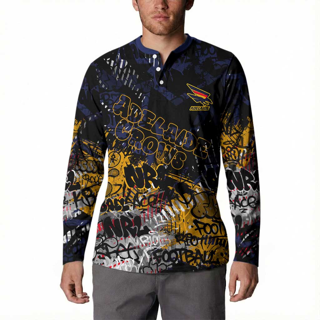 Adelaide Crows Button Sweatshirt Urban Graffiti Street Art - Bold Abstract Spray Paint