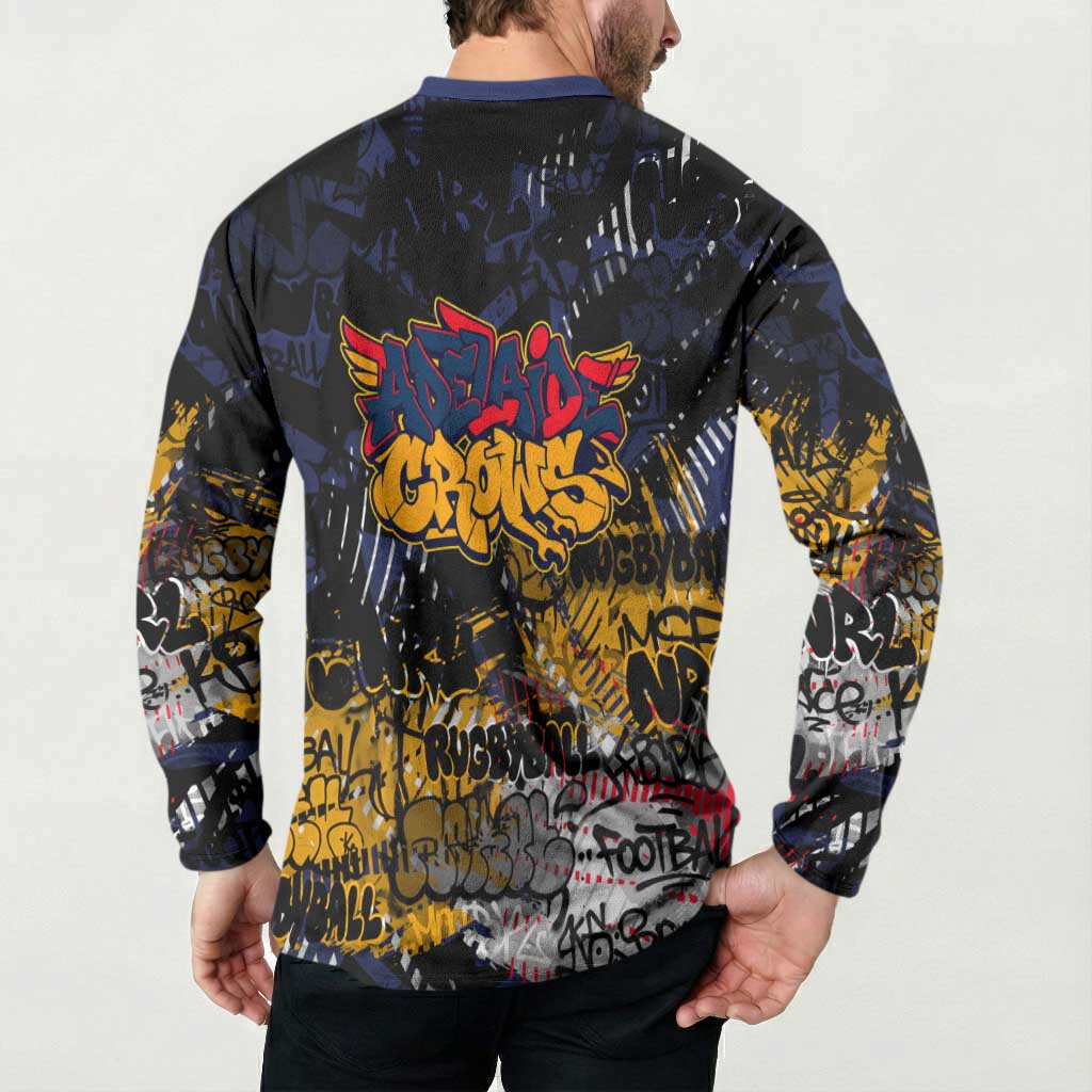 Adelaide Crows Button Sweatshirt Urban Graffiti Street Art - Bold Abstract Spray Paint