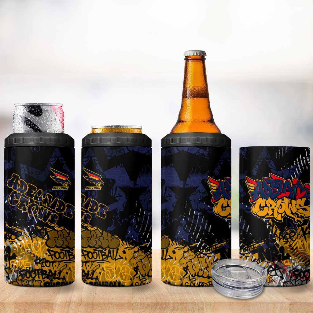 Adelaide Crows 4 in 1 Can Cooler Tumbler Urban Graffiti Street Art - Bold Abstract Spray Paint