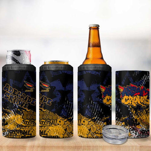 Adelaide Crows 4 in 1 Can Cooler Tumbler Urban Graffiti Street Art - Bold Abstract Spray Paint