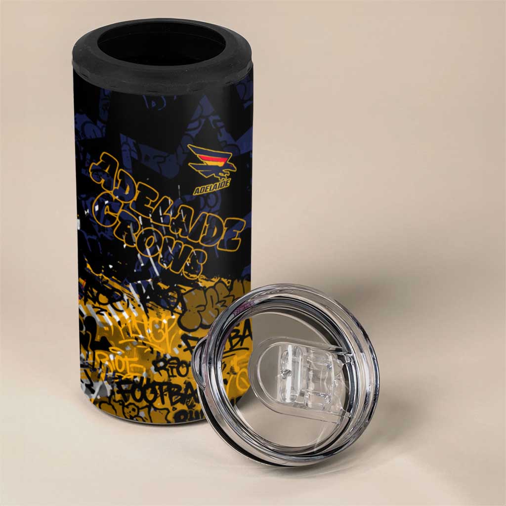 Adelaide Crows 4 in 1 Can Cooler Tumbler Urban Graffiti Street Art - Bold Abstract Spray Paint
