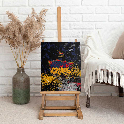 Adelaide Crows Canvas Wall Art Urban Graffiti Street Art - Bold Abstract Spray Paint