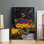 Adelaide Crows Canvas Wall Art Urban Graffiti Street Art - Bold Abstract Spray Paint