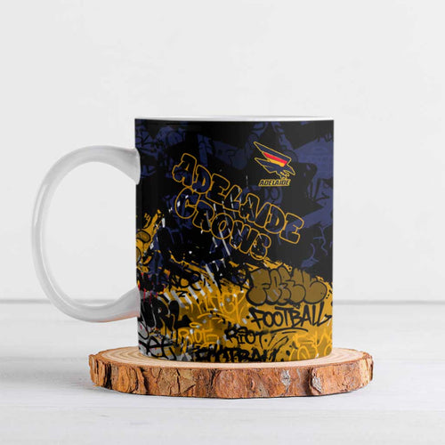 Adelaide Crows Ceramic Mug Urban Graffiti Street Art - Bold Abstract Spray Paint