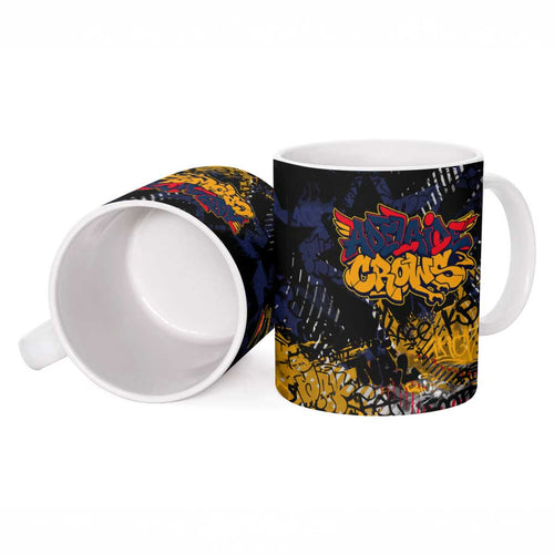 Adelaide Crows Ceramic Mug Urban Graffiti Street Art - Bold Abstract Spray Paint