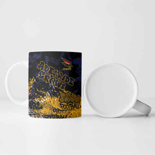 Adelaide Crows Ceramic Mug Urban Graffiti Street Art - Bold Abstract Spray Paint