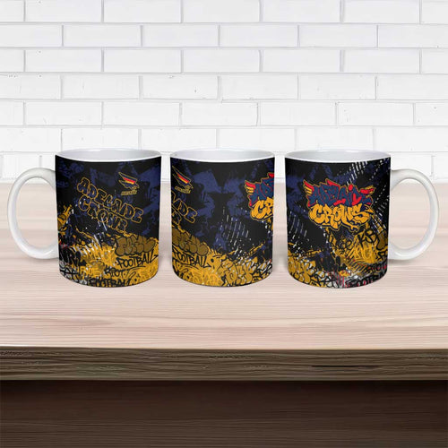 Adelaide Crows Ceramic Mug Urban Graffiti Street Art - Bold Abstract Spray Paint