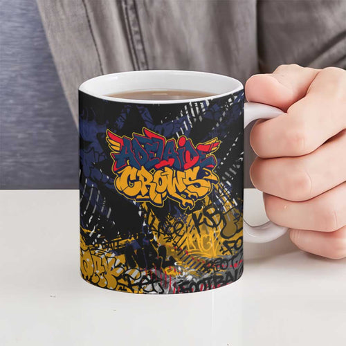 Adelaide Crows Ceramic Mug Urban Graffiti Street Art - Bold Abstract Spray Paint