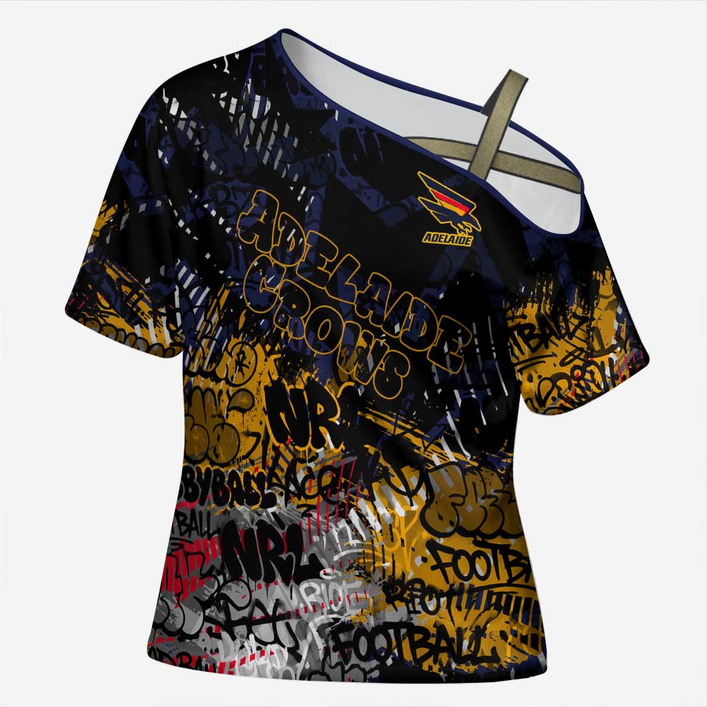 Adelaide Crows Cross Shoulder Shirt Urban Graffiti Street Art - Bold Abstract Spray Paint