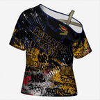 Adelaide Crows Cross Shoulder Shirt Urban Graffiti Street Art - Bold Abstract Spray Paint