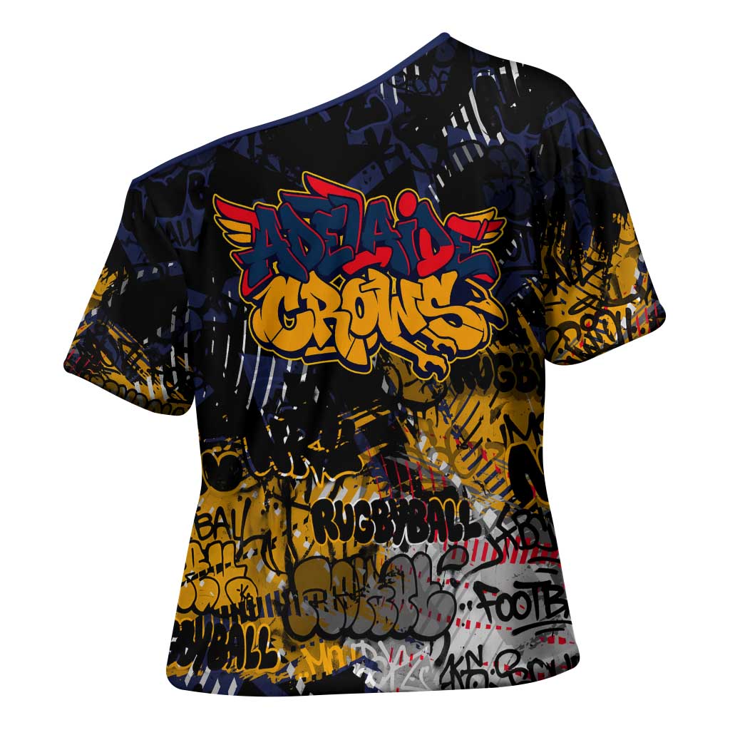 Adelaide Crows Cross Shoulder Shirt Urban Graffiti Street Art - Bold Abstract Spray Paint