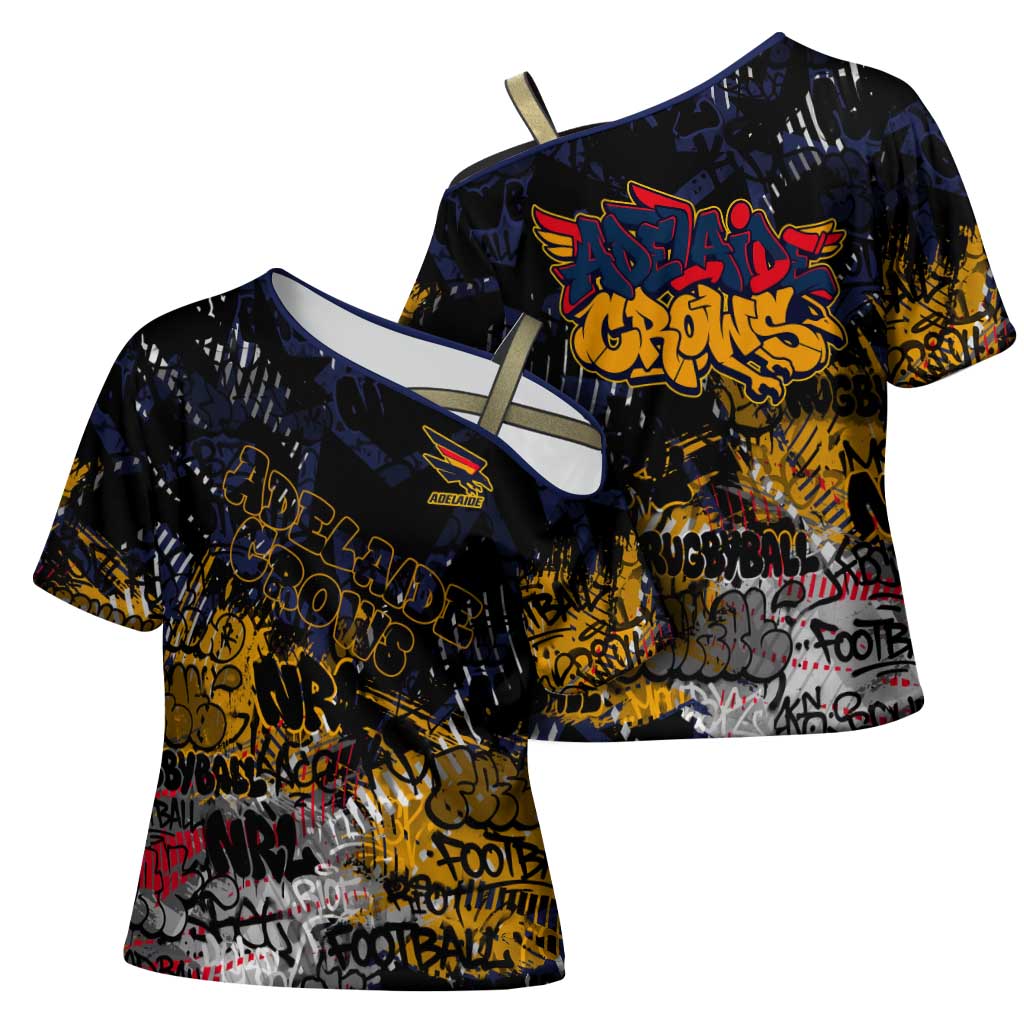 Adelaide Crows Cross Shoulder Shirt Urban Graffiti Street Art - Bold Abstract Spray Paint