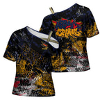 Adelaide Crows Cross Shoulder Shirt Urban Graffiti Street Art - Bold Abstract Spray Paint