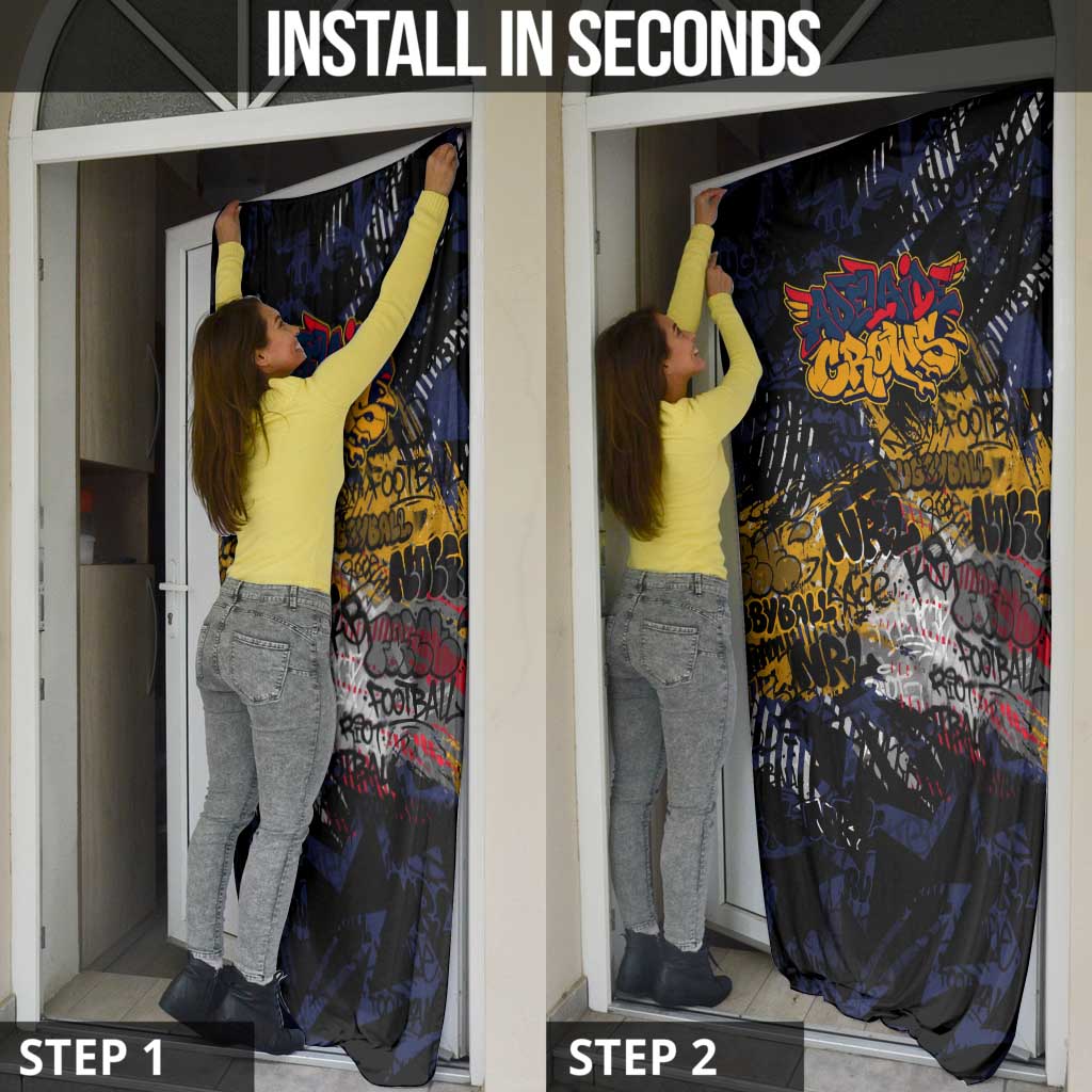 Adelaide Crows Door Cover Urban Graffiti Street Art - Bold Abstract Spray Paint