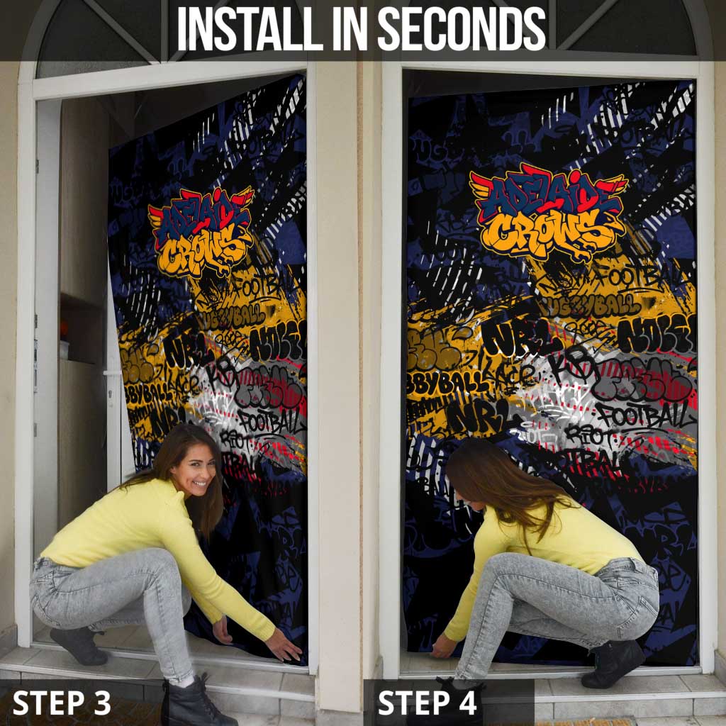 Adelaide Crows Door Cover Urban Graffiti Street Art - Bold Abstract Spray Paint