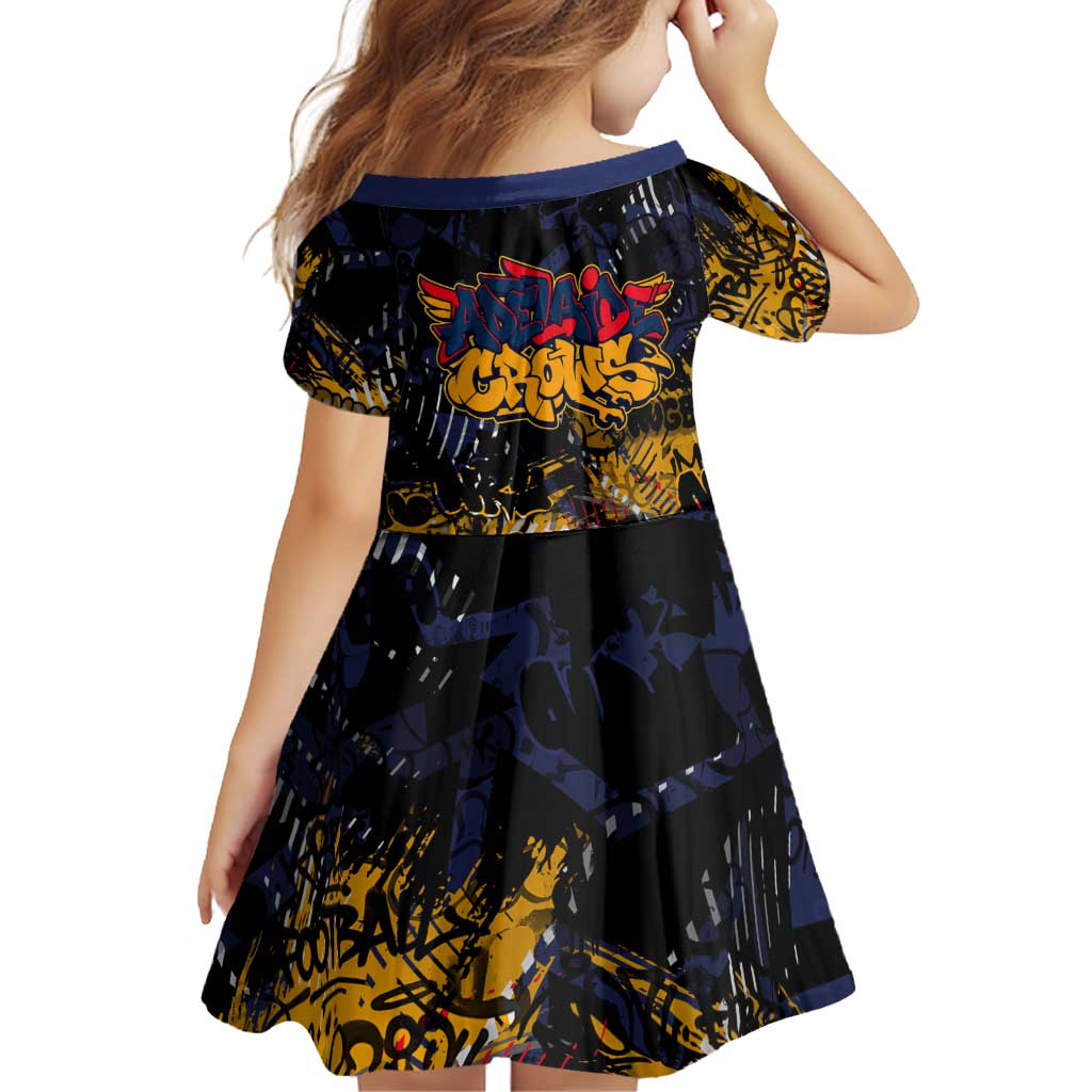 Adelaide Crows Family Matching Off Shoulder Short Dress and Hawaiian Shirt Urban Graffiti Street Art - Bold Abstract Spray Paint