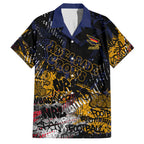 Adelaide Crows Family Matching Off Shoulder Short Dress and Hawaiian Shirt Urban Graffiti Street Art - Bold Abstract Spray Paint