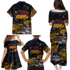 Adelaide Crows Family Matching Puletasi and Hawaiian Shirt Urban Graffiti Street Art - Bold Abstract Spray Paint