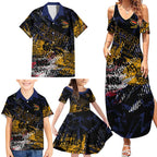 Adelaide Crows Family Matching Summer Maxi Dress and Hawaiian Shirt Urban Graffiti Street Art - Bold Abstract Spray Paint
