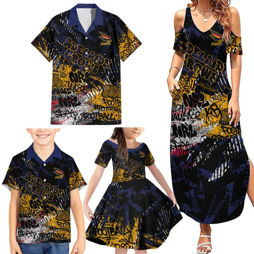 Adelaide Crows Family Matching Summer Maxi Dress and Hawaiian Shirt Urban Graffiti Street Art - Bold Abstract Spray Paint