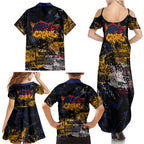 Adelaide Crows Family Matching Summer Maxi Dress and Hawaiian Shirt Urban Graffiti Street Art - Bold Abstract Spray Paint