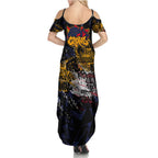 Adelaide Crows Family Matching Summer Maxi Dress and Hawaiian Shirt Urban Graffiti Street Art - Bold Abstract Spray Paint