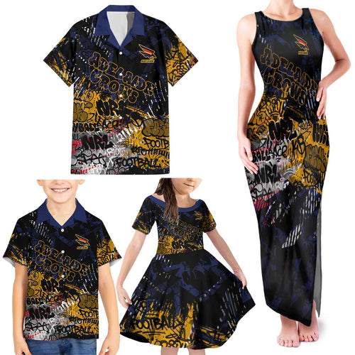 Adelaide Crows Family Matching Tank Maxi Dress and Hawaiian Shirt Urban Graffiti Street Art - Bold Abstract Spray Paint