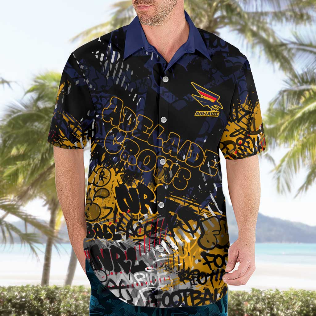 Adelaide Crows Hawaiian Shirt Urban Graffiti Street Art - Bold Abstract Spray Paint