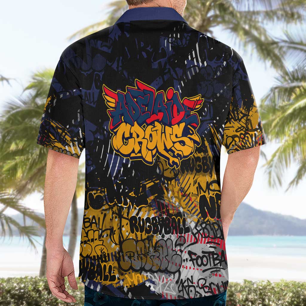 Adelaide Crows Hawaiian Shirt Urban Graffiti Street Art - Bold Abstract Spray Paint
