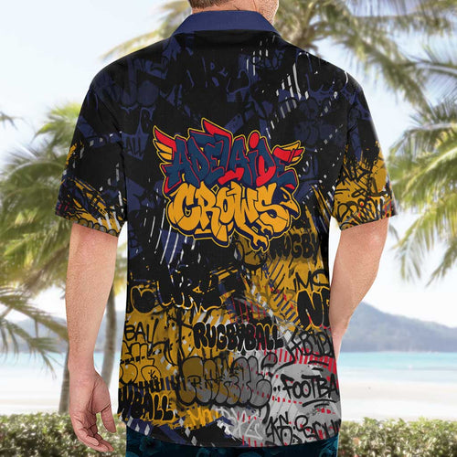 Adelaide Crows Hawaiian Shirt Urban Graffiti Street Art - Bold Abstract Spray Paint