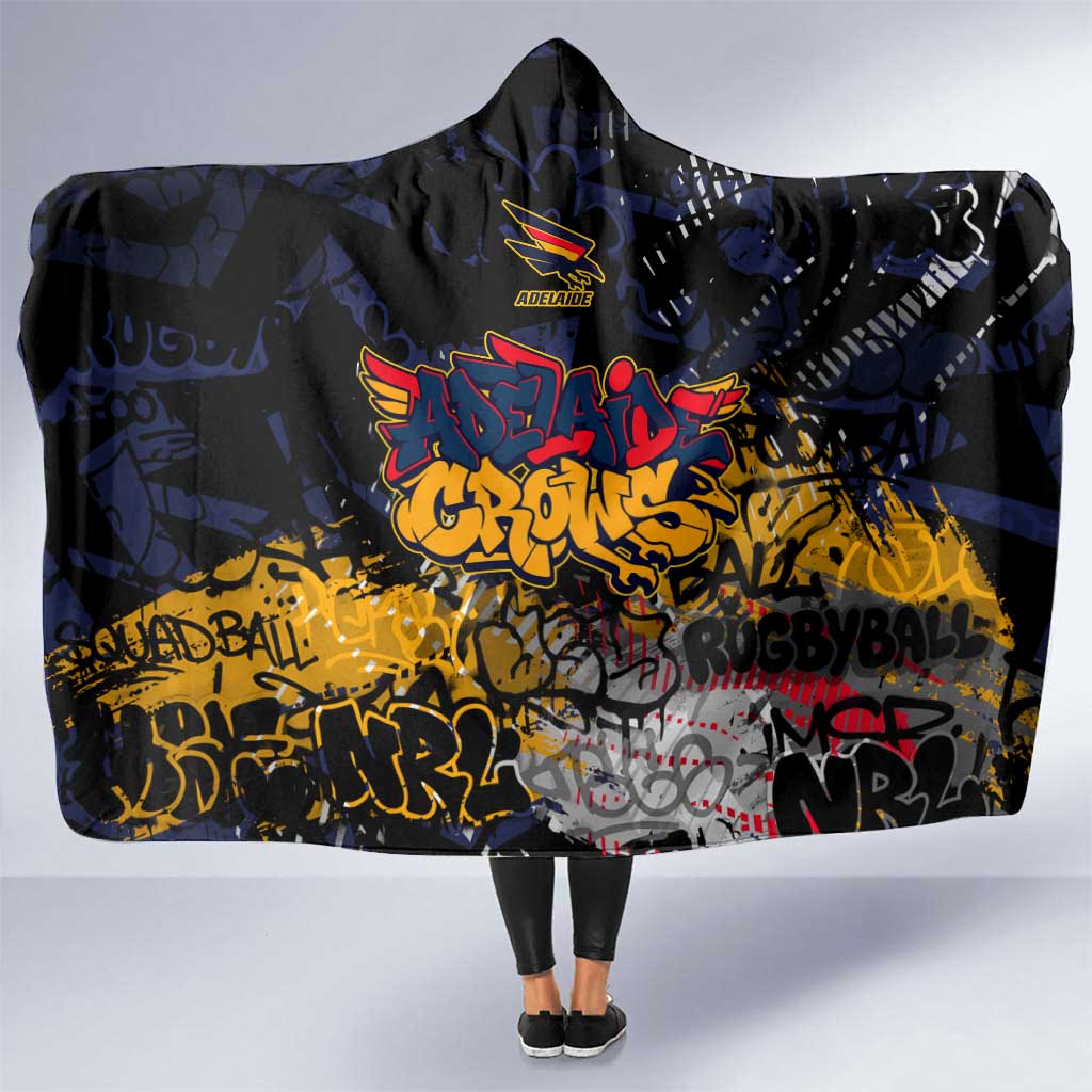 Adelaide Crows Hooded Blanket Urban Graffiti Street Art - Bold Abstract Spray Paint