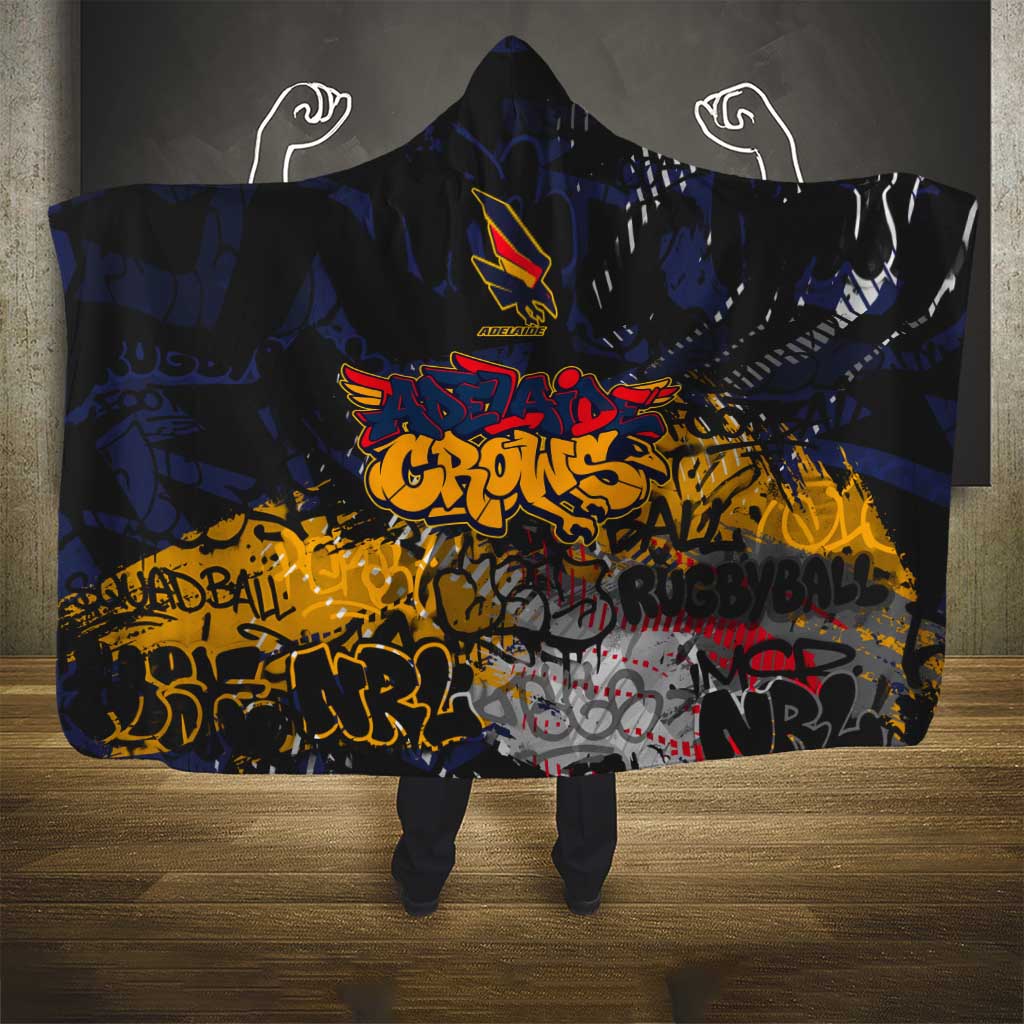Adelaide Crows Hooded Blanket Urban Graffiti Street Art - Bold Abstract Spray Paint