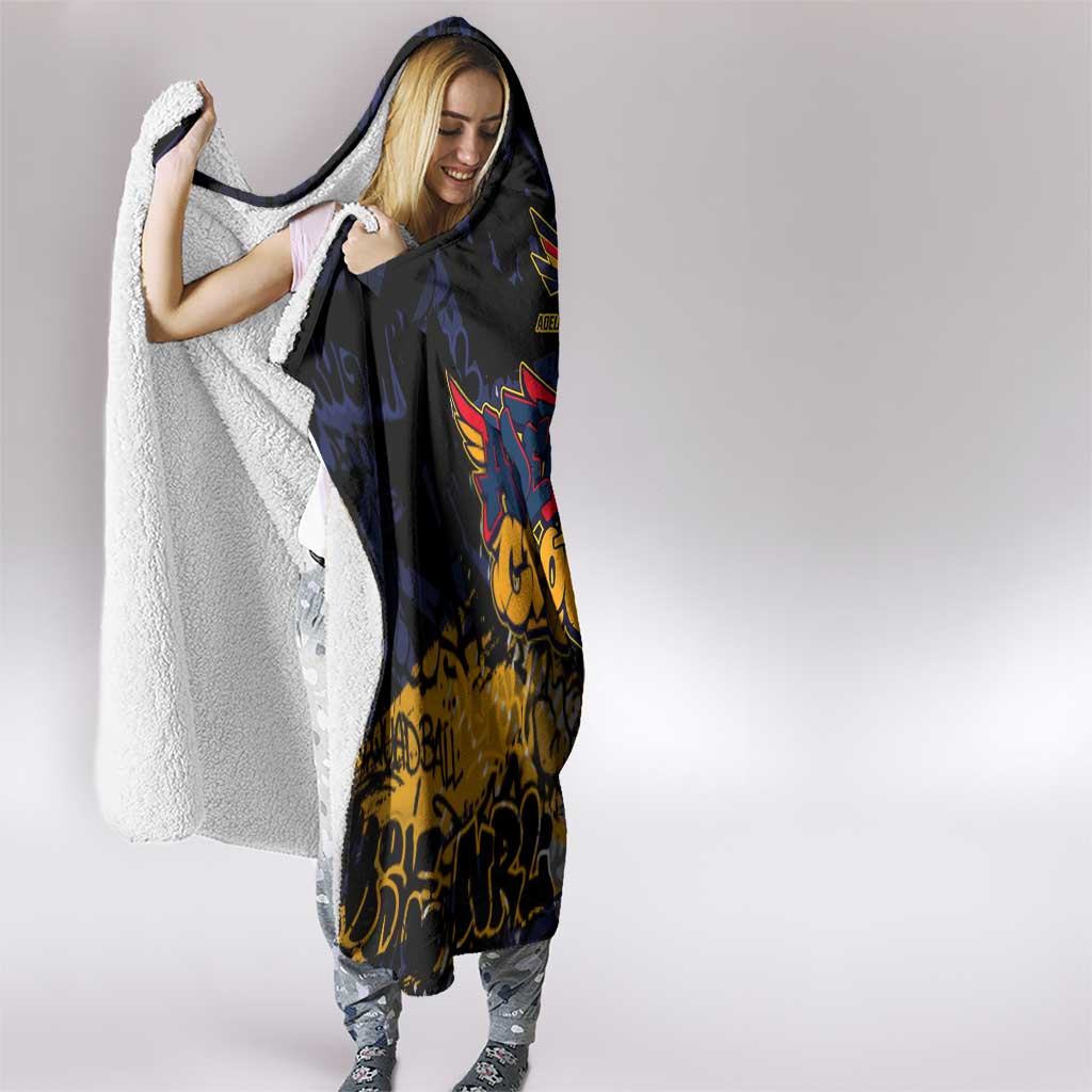 Adelaide Crows Hooded Blanket Urban Graffiti Street Art - Bold Abstract Spray Paint