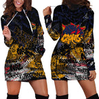Adelaide Crows Hoodie Dress Urban Graffiti Street Art - Bold Abstract Spray Paint