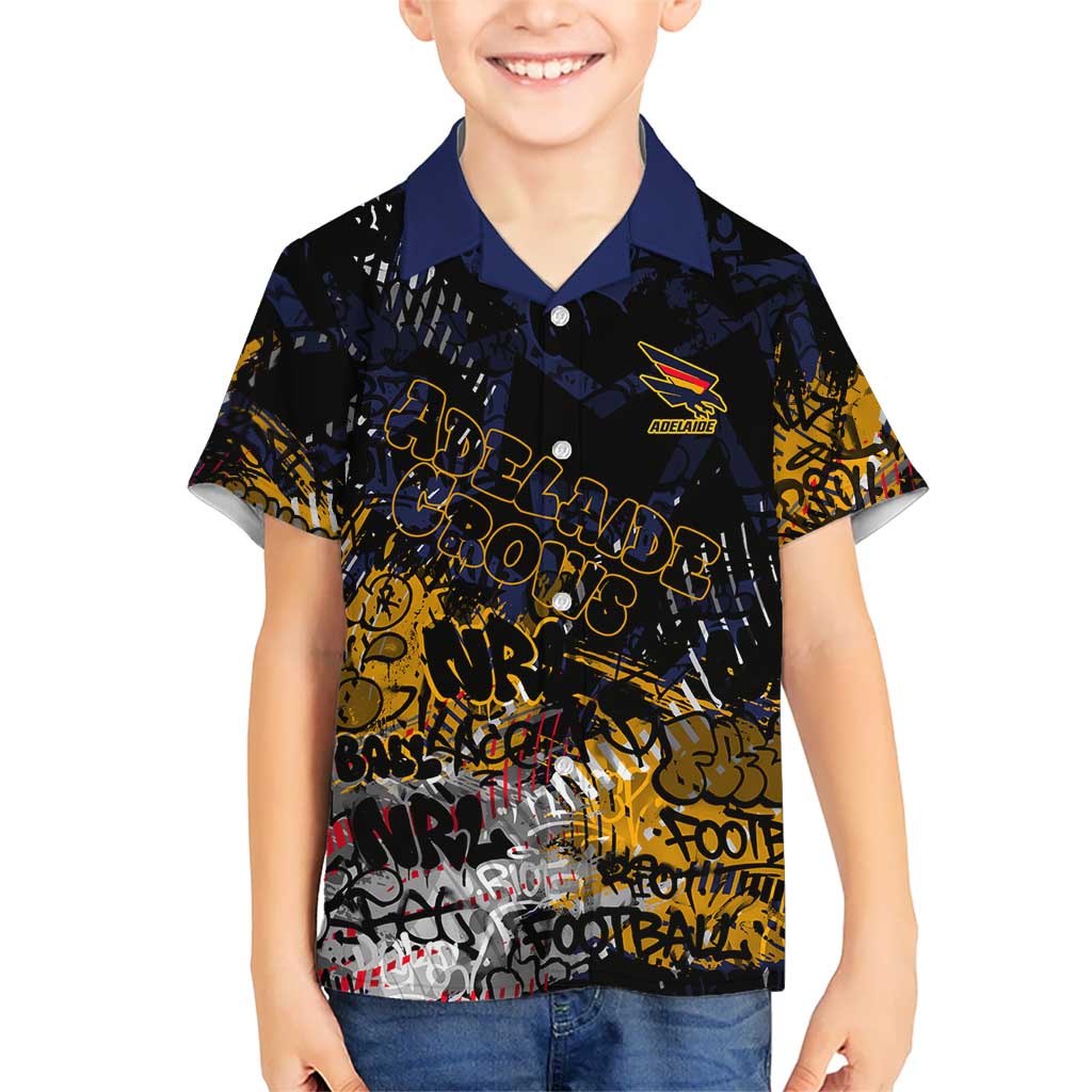 Adelaide Crows Kid Hawaiian Shirt Urban Graffiti Street Art - Bold Abstract Spray Paint